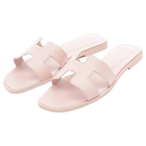 pink hermes oran sandals